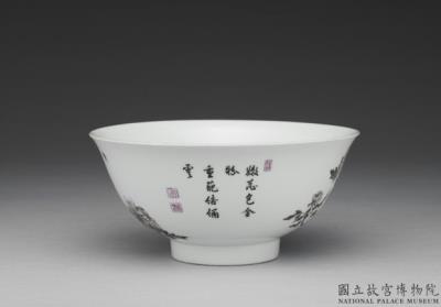 图片[2]-Bowl with ink peonies in painted enamels, Qing dynasty, Yongzheng reign (1723-1735)-China Archive